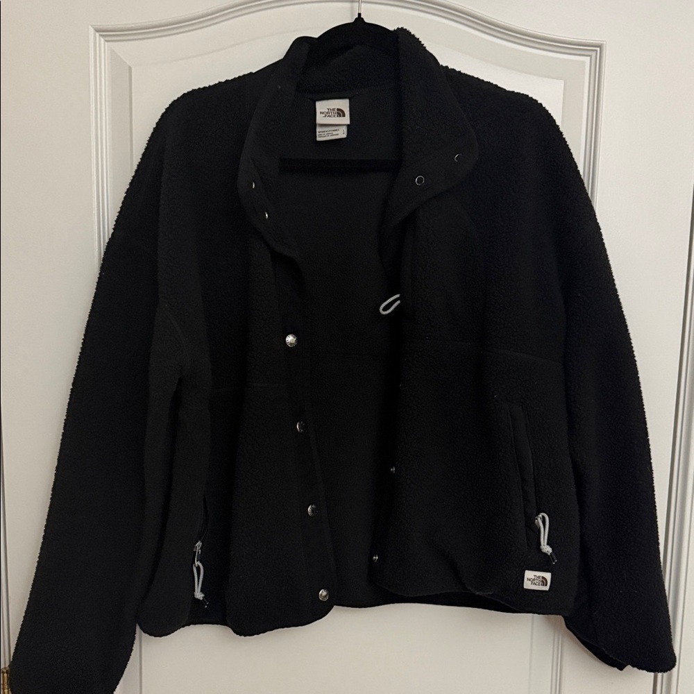 The North Face Black Snap-Up Fleece Jacket